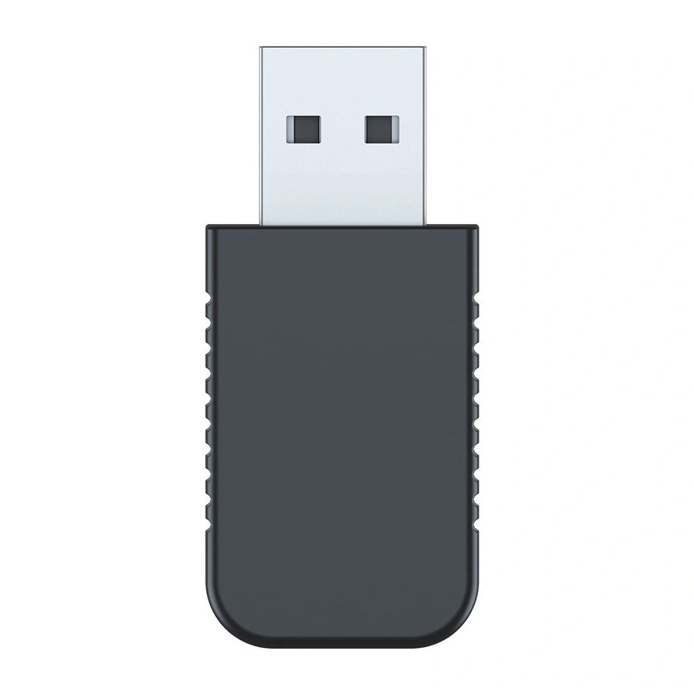 USB bootloader adapter front view, dark gray rectangular housing with silver USB plug
