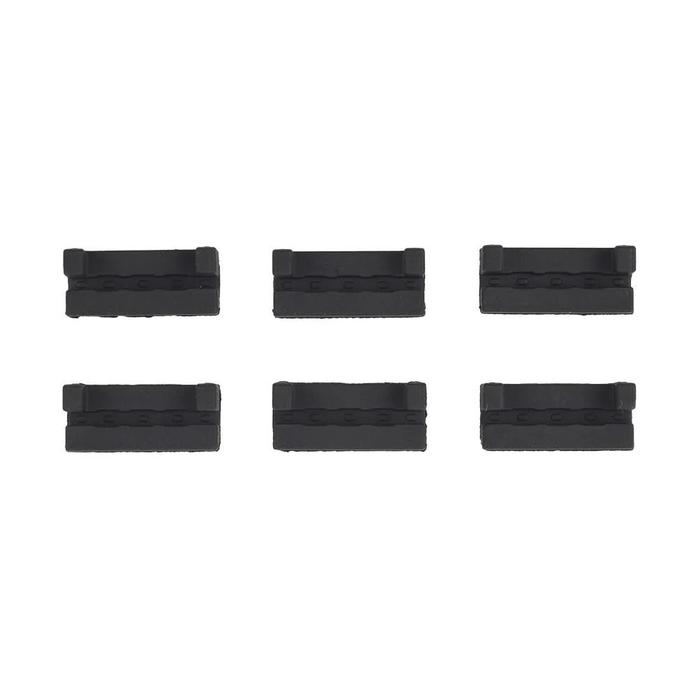 KeySnap rubber clips, black, six-piece set