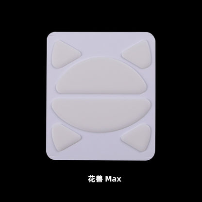 White skate pad with large oval insert and four corner triangular cutouts