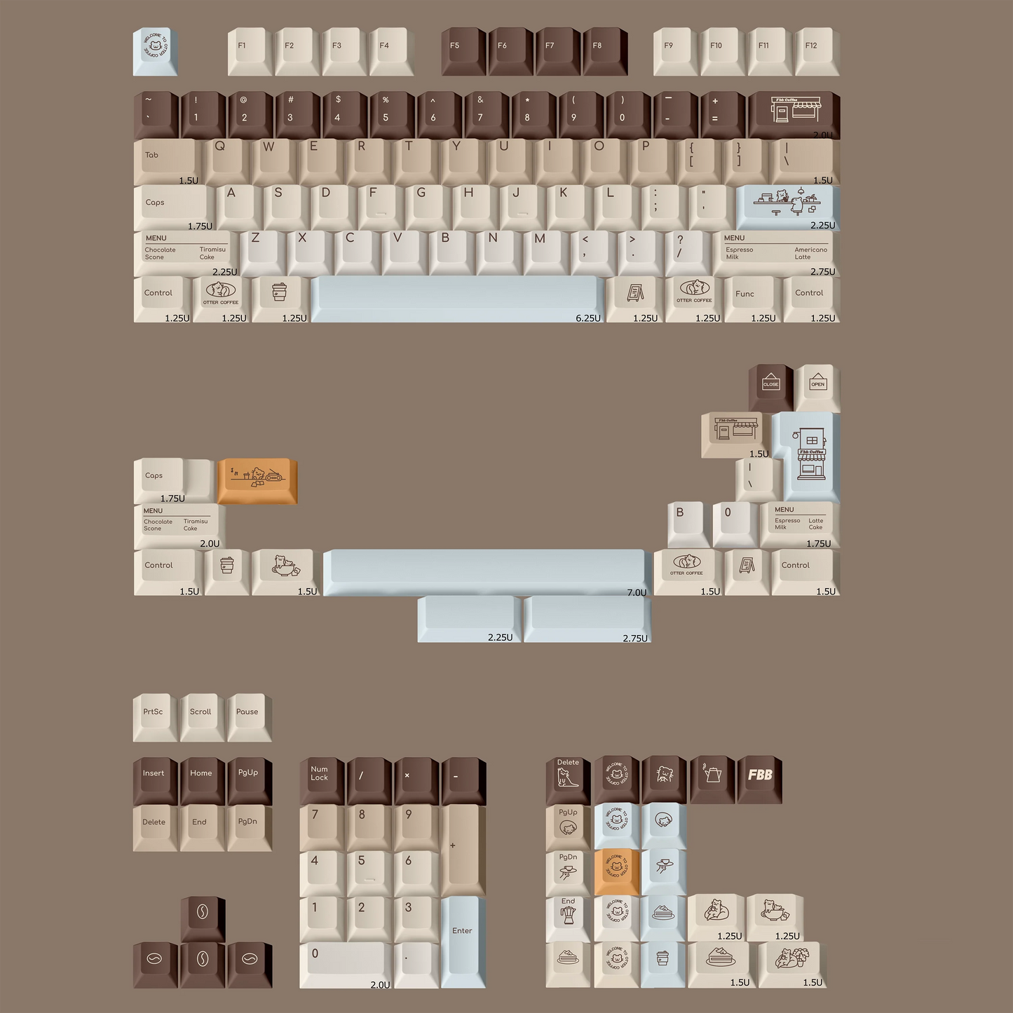 [FBB] Otter Coffee Keycaps (Pre-Order)
