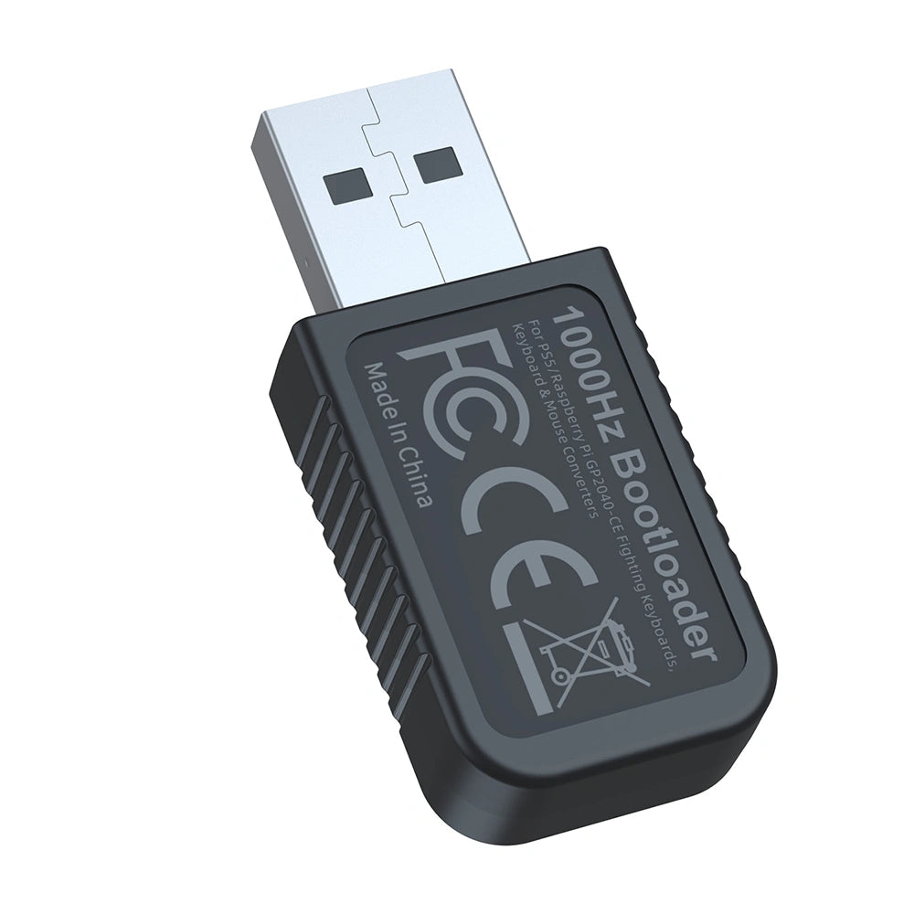 USB bootloader adapter with 1000Hz label, dark gray housing and metal USB connector