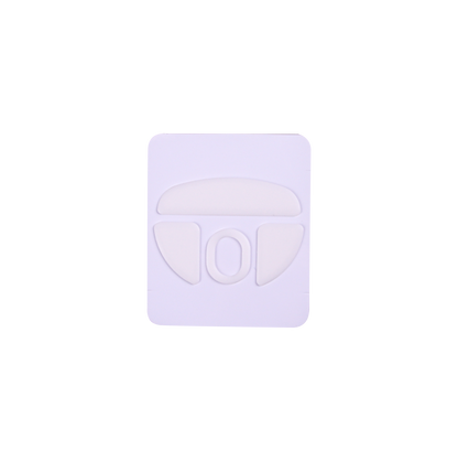 White skate pad with circular center insert and two side pointed tabs