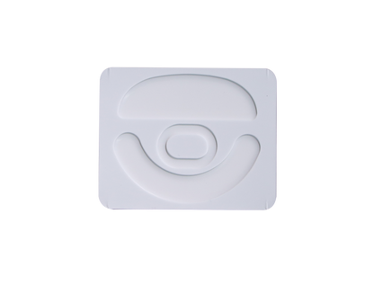 White skate pad with oval center slider and small edge tabs