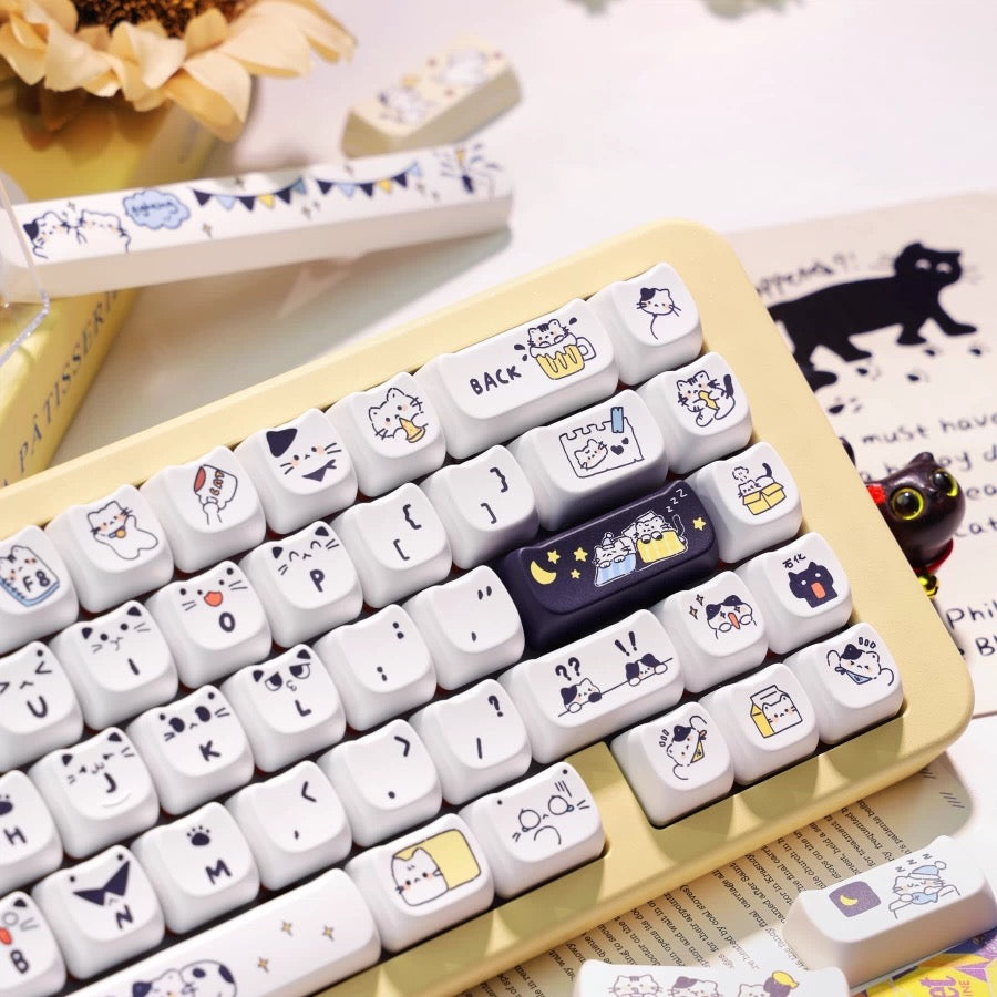 [SoulCat] Black and White Cats Keycaps (Pre-Order)