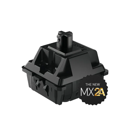 Cherry MX2A mechanical switch, black unlubed stem and housing, close-up view