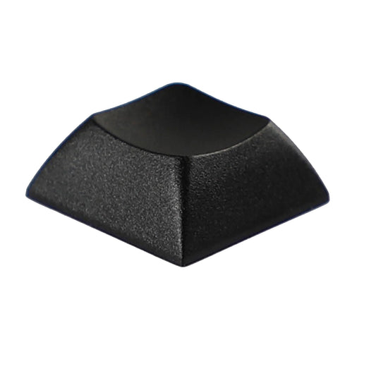 Black DSA blank keycap with sculpted angled profile and blank concave top.
