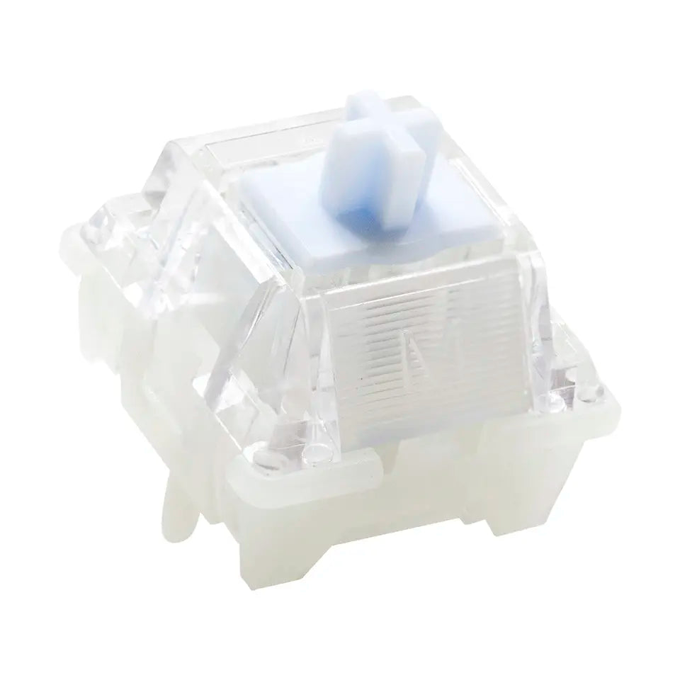 Everglide Siren v4 Hall Effect switch, clear housing with blue stem