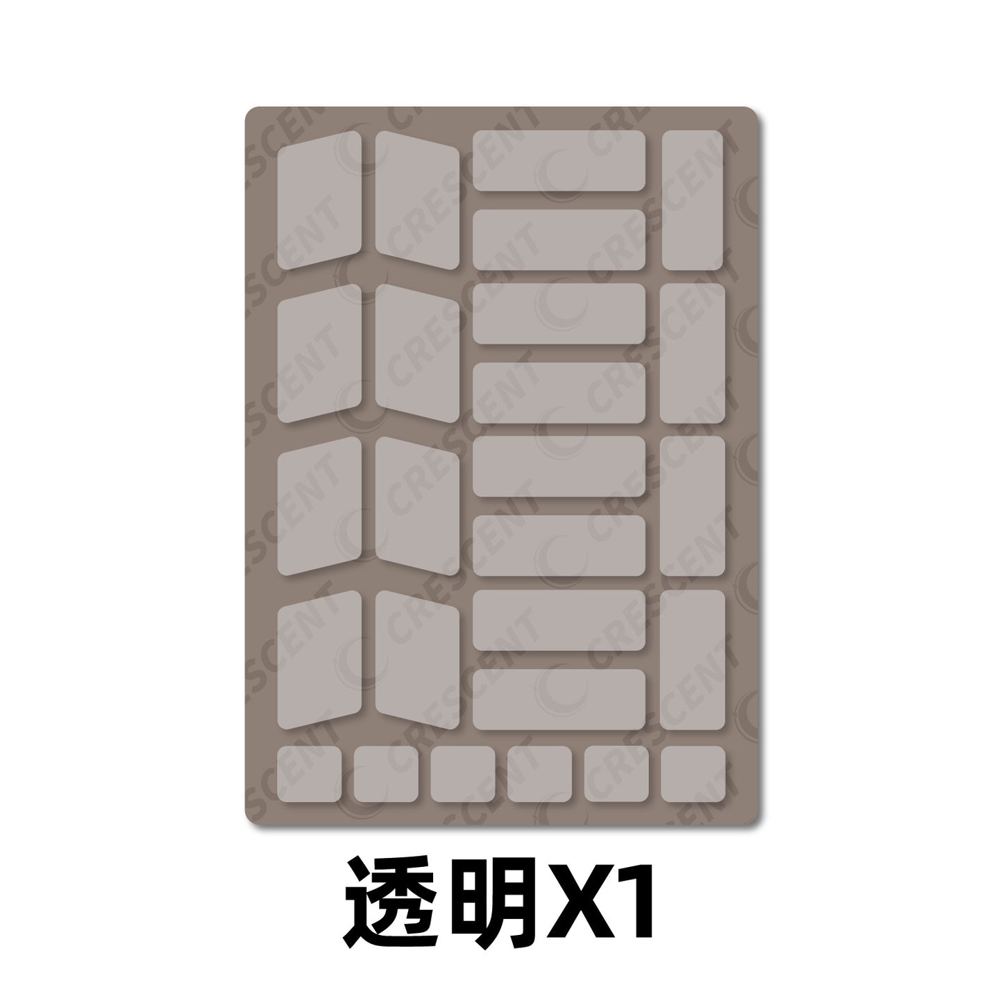Mouse grip tapes set with transparent adhesive pads on backing sheet