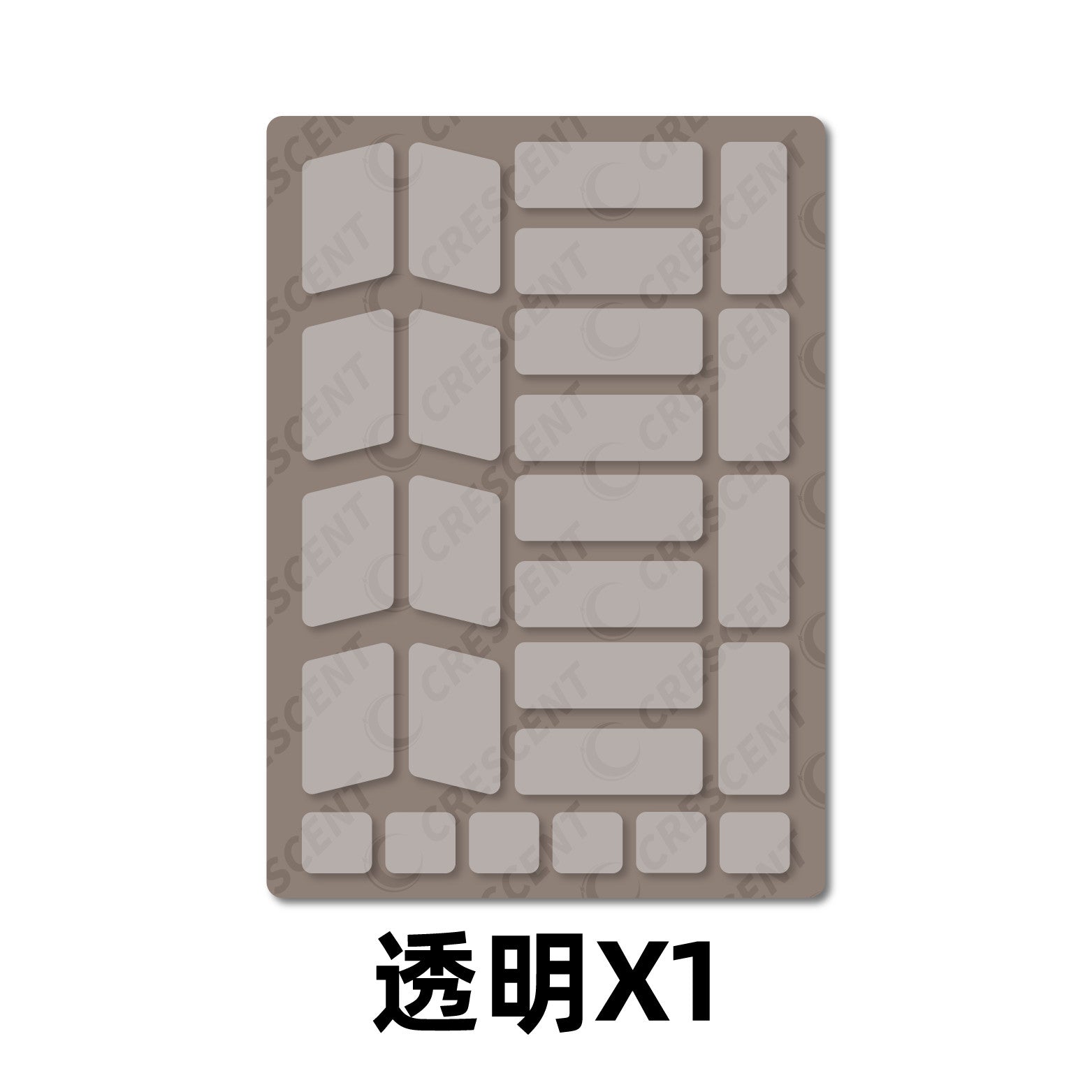 Mouse grip tapes set with transparent adhesive pads on backing sheet