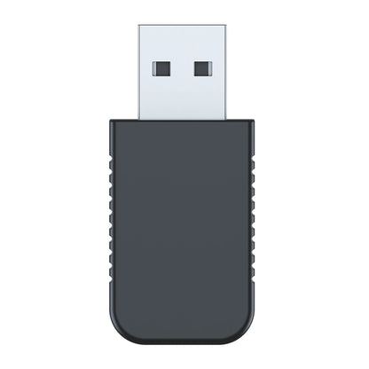 USB bootloader adapter front view, dark gray rectangular housing with silver USB plug