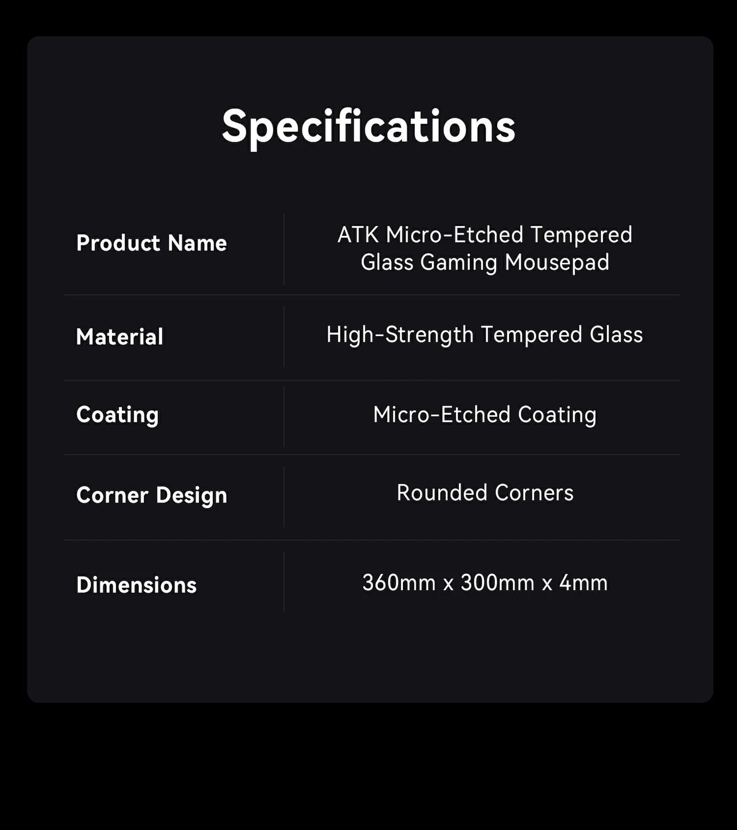 [Pre-Order] ATK Micro-Etched Glass Mousepad