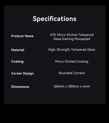 [Pre-Order] ATK Micro-Etched Glass Mousepad