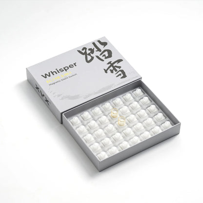 Whisper silent switches in retail box tray with multiple white switches