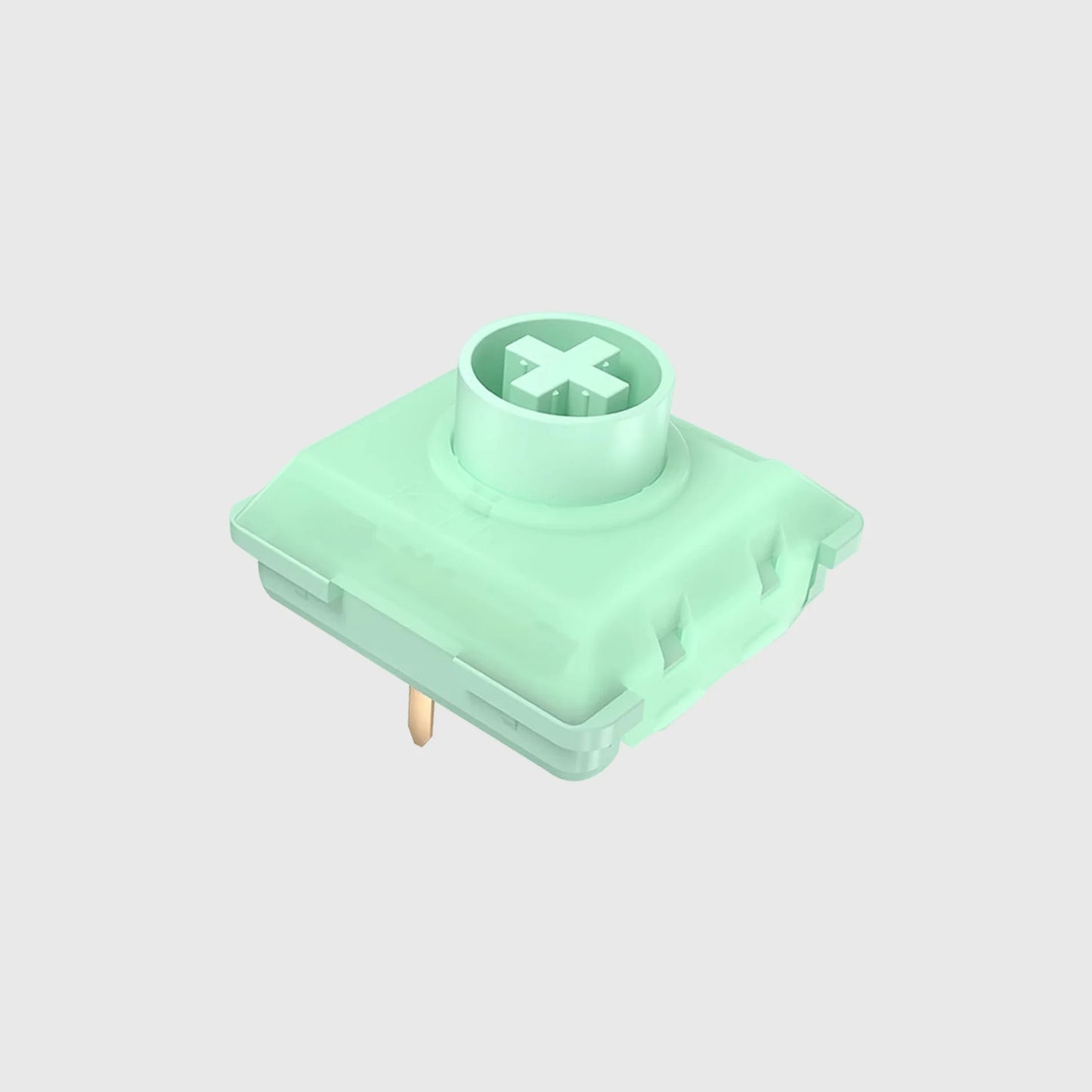 Low profile mechanical key switch with mint green housing and light cross stem
