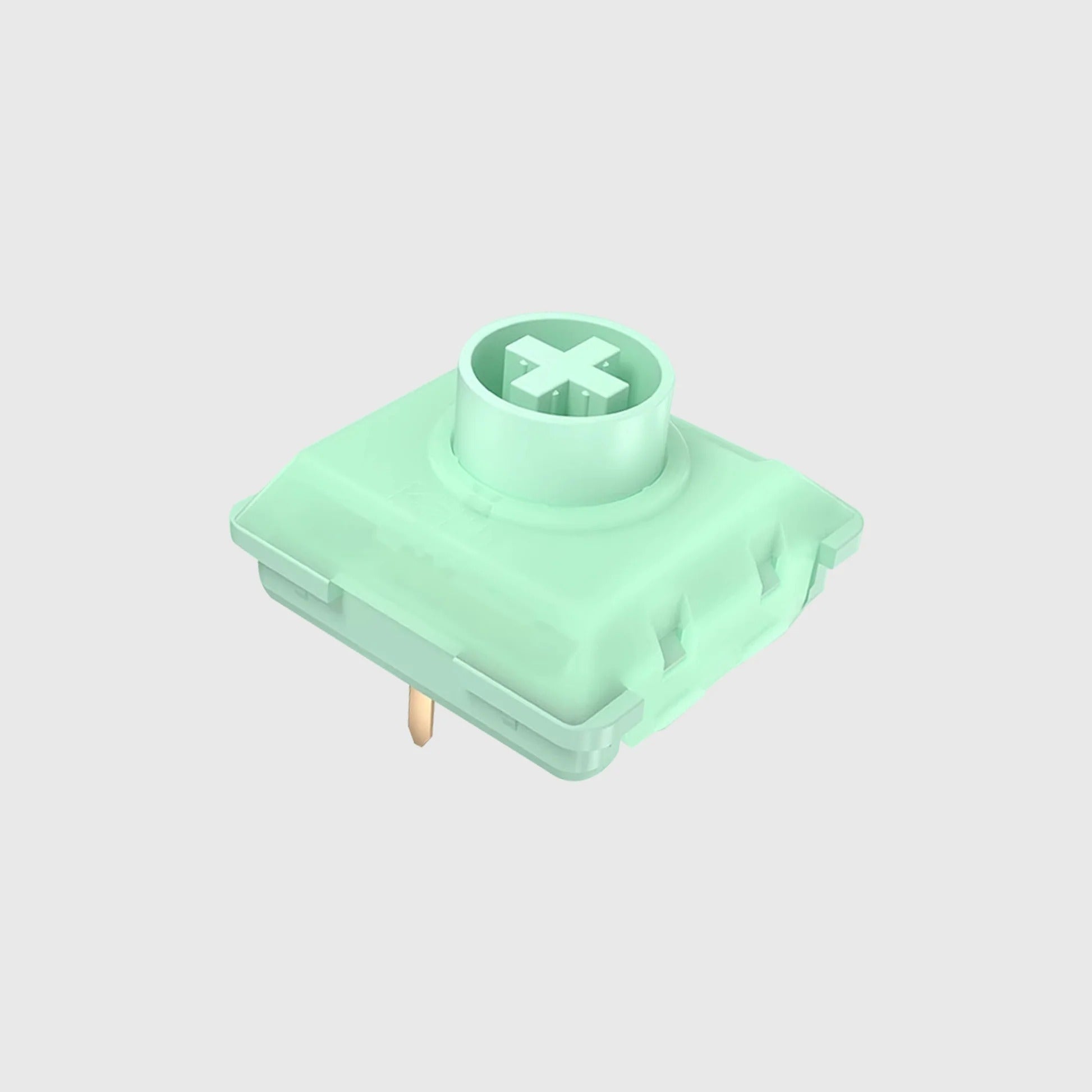 Low profile mechanical key switch with mint green housing and light cross stem