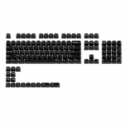 Glaze Ceramic keyboard keycaps in black with white legends, full layout