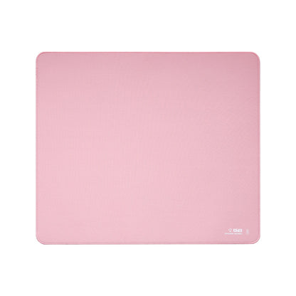 Pink eSport gaming mousepad, rectangular with rounded corners and stitched edge