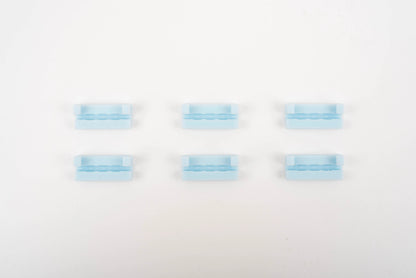 KeySnap rubber clips, light blue, six-piece set