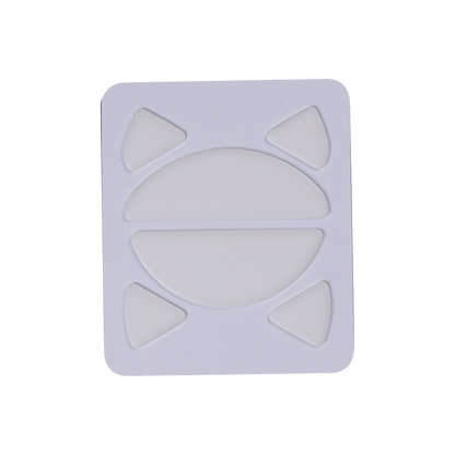 White skate pad with cat-ear corners and large oval center groove